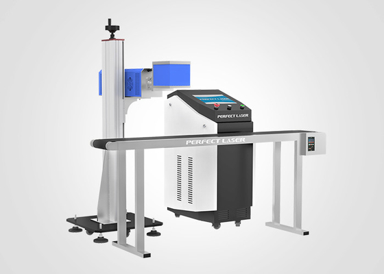 Latająca maszyna do znakowania laserowego Co2 online do tworzyw sztucznych, urządzeń do znakowania laserowego