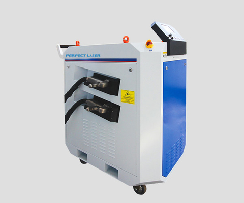 Perfect Laser 1000W 1500W 2000W 3000W Ręczna dwugłowicowa maszyna do czyszczenia laserem światłowodowym do materiałów metalowych, płyt ze stali węglowej
